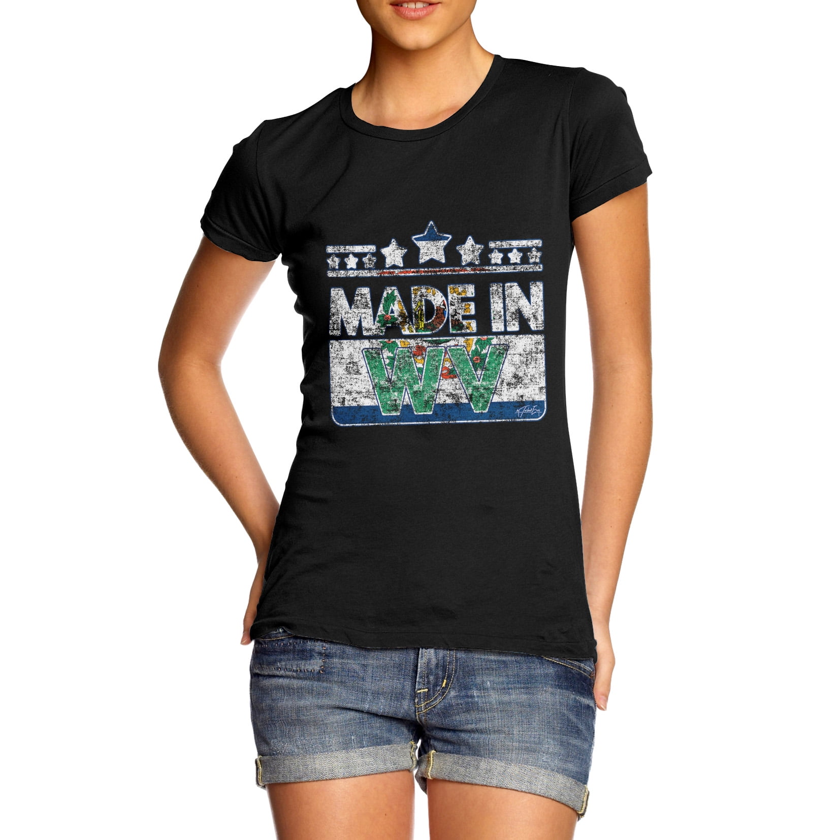 Women's T-Shirt Made In WV West Virginia Funny T-Shirts For Women Sarcasm by Ink Rocks
