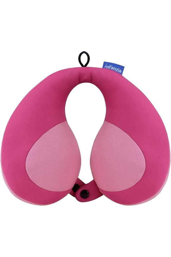 NFANZIA Chin Supporting Travel Neck Pillow for Kids, Prevent Head from Falling Forward, Comfortably Supports Head, Neck and Chin, Pink