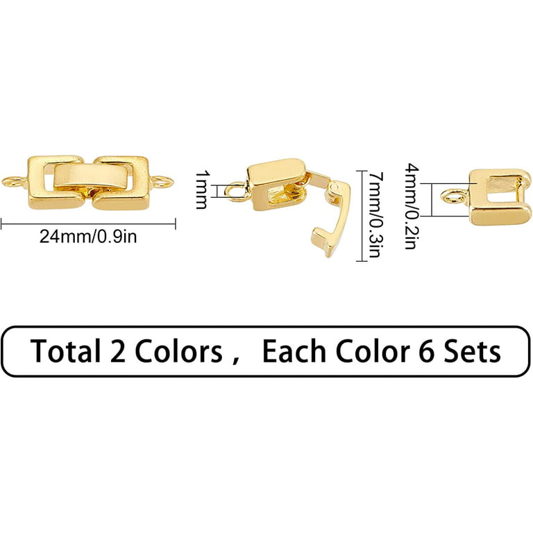 12 Pcs Bracelet Extender Clasp Fold Over Necklace Extenders