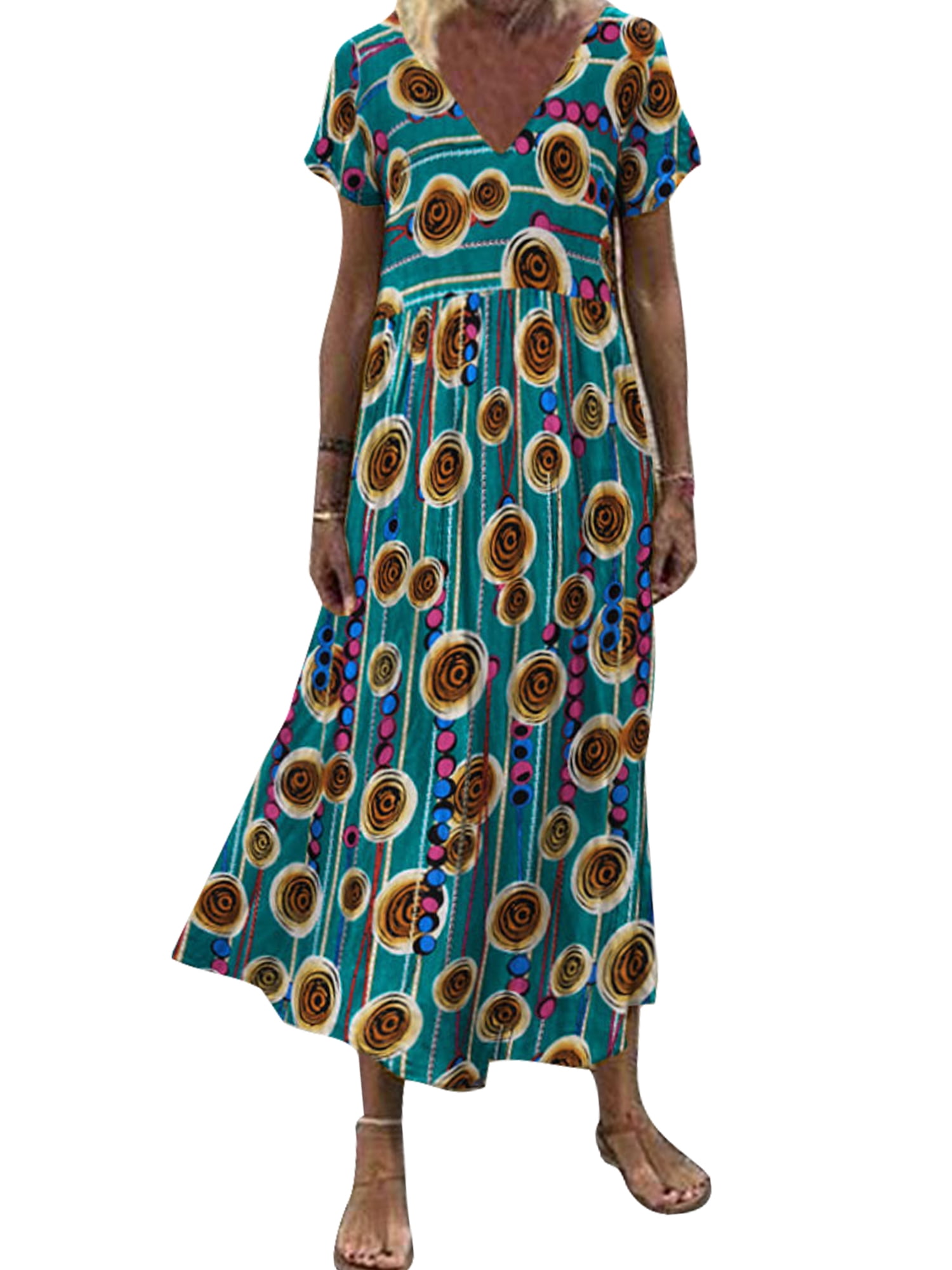 Wrcnote Women Baggy Swing Hem Summer Beach Sundress Bohemian Party