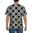 thumbnail image 3 of Vsdgher White Sunflowers Print Men's Dry Fit Mesh Athletic Shirts Moisture Wicking Tennis T-Shirt Tops, 3 of 9