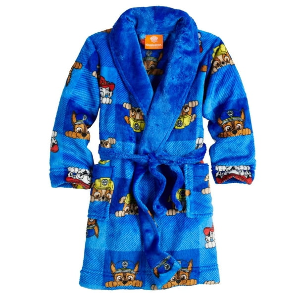 PAW Patrol Paw Patrol Toddler Boys Comfy Lined Blue Plush Robe Size
