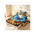 thumbnail image 2 of Homewish Vintage Butterfly Glass Twin Sheets,Retro Rose Floral Bedding,Yellow Blue,3 Pieces,1 Flat Sheet,1 Fitted Sheet and 1 Pillowcase, 2 of 6