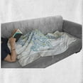 thumbnail image 6 of Seahorse Soft Flannel Fleece Throw Blanket, Sea Animal Creature in a Creative Design Illustration Print, Cozy Plush for Indoor and Outdoor Use, 70" x 90", Pale Blue Green, by Ambesonne, 6 of 6