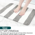 thumbnail image 3 of PiccoCasa Microfiber Striped Bathroom Rugs Non Slip Gray&White 17"x24", 3 of 7