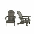 thumbnail image 3 of WestinTrends Tuscany HIPS Outdoor Folding Adirondack Seashell Chair (Set of 2), Charcoal Gray, 3 of 5