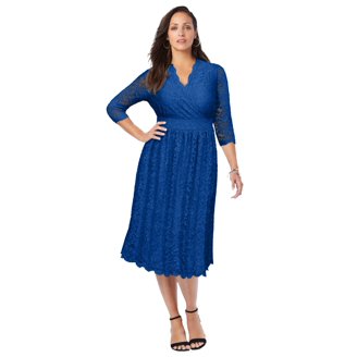 chinese dress ladies Amazon.com: Jessica London Women's Plus Size Stretch Lace Maxi Dress