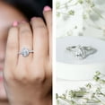 thumbnail image 3 of Rosec Jewels Lab Grown Diamond Pear Engagement Ring - Halo Ring - EF-VS Quality - Ready to Gift, 14K White Gold, US 9.50, 3 of 9