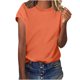 thumbnail image 1 of Tops Cortos para las Mujeres, Cuello Redondo Color Sólido, Casual Suelto Manga Corta Tops/Camisa, 1 of 5