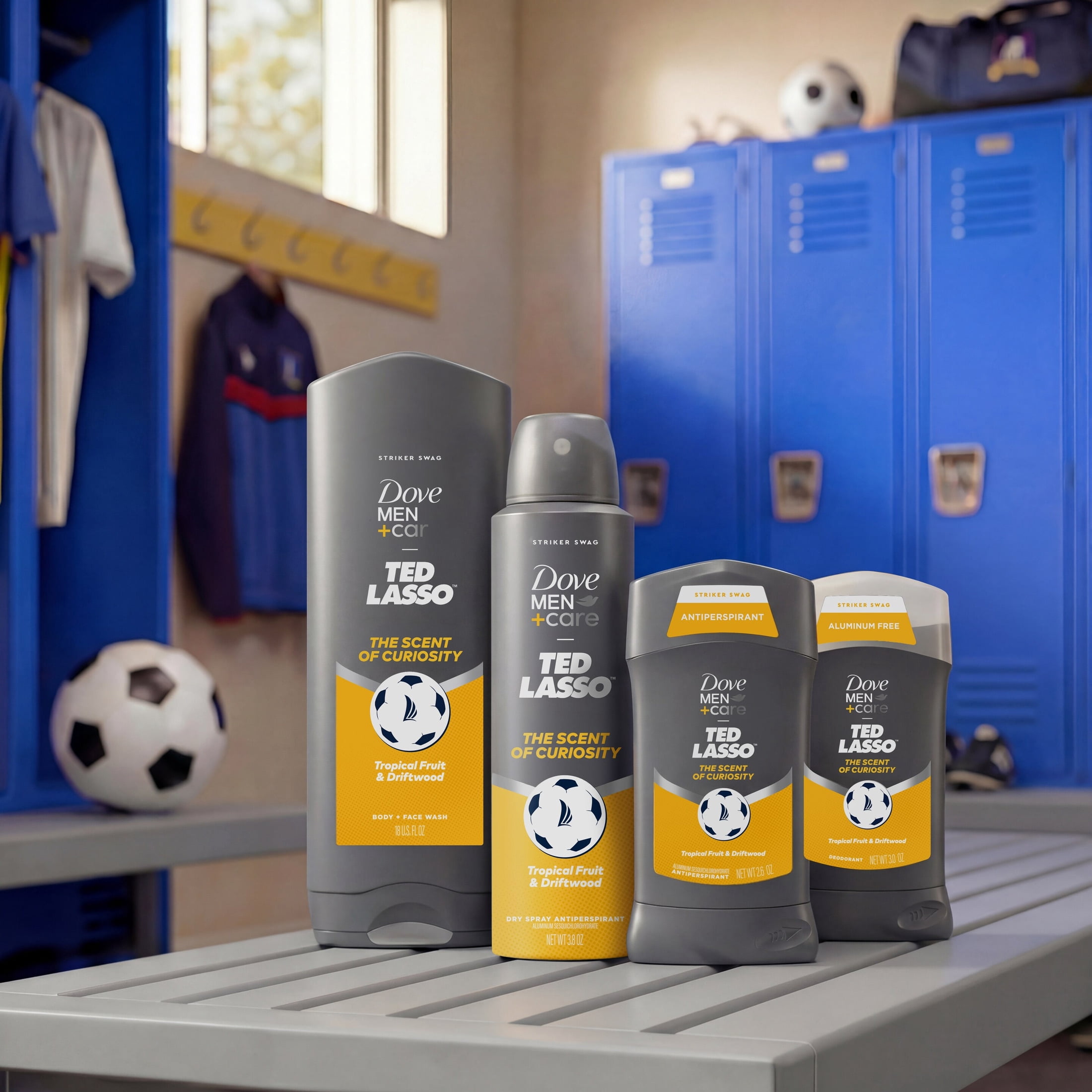 Dove Men+Care Ted Lasso Limited Edition Deodorant Stick for 72H Protection Scent of Curiosity Neutralizes Odor, 3.0 oz