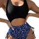 thumbnail image 2 of Traje de baño de una pieza para mujer, transpirable, elástico, estampado de leopardo, con cordones, triángulo, traje de baño, bikini, traje de baño azul L, 2 of 5