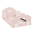 thumbnail image 6 of ChenyueFurn Twin Cloud Bed, Solid Wood Frame with Safety Guardrails,Pink, 6 of 12