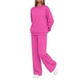 thumbnail image 5 of Jovrlynd Two Piece Sets for Women Crewneck Long Sleeve Sweatshirt Wide Leg Pants Lounge Sets Fall Winter Outfits, 5 of 7