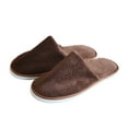 thumbnail image 2 of Sonducket 10 pares de zapatillas de hotel desechables de lana Coral para hombres y mujeres, zapatos de salón de belleza de viaje para el hogar Calzado Marrón, 2 of 6