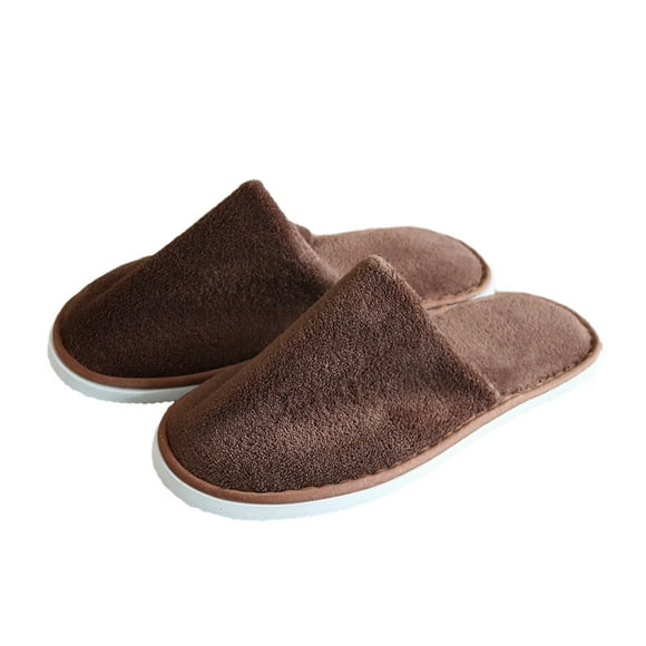Qarigey 10 pares de zapatillas de hotel desechables de lana coralina, zapatillas de salón de belleza de viaje de Color sólido, zapatos de Type2 NO2