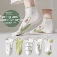 thumbnail image 2 of Calcetines de primavera y verano para mujer, calcetines cortos finos de verano, calcetines náuticos transpirables Mori que combinan con todo, calcetines cortos de encaje de tulipán, 2 of 4