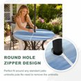 thumbnail image 5 of Round Outdoor Tablecloth with Umbrella Hole and Zipper, Navy Blue Grey Fitted Table Cover with Elastic Edge for 55-60 Inch, Abstract Art Oil Painting Blue Ombre Waterproof Patio Tablecoths for Picnic, 5 of 9