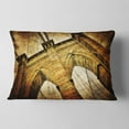 thumbnail image 2 of Designart Vintage Brooklyn Bridge - Contemporary Throw Pillow - 12x20, 2 of 5