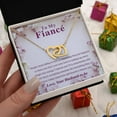 thumbnail image 4 of Interlocking Hearts Necklace, To My Fiance, Romantic Jewelry Gift For Wife, Birthday Christmas Valentine Present For Her, Sentimental Necklace From Husband To Be, Engagement Keepsake, 4 of 6
