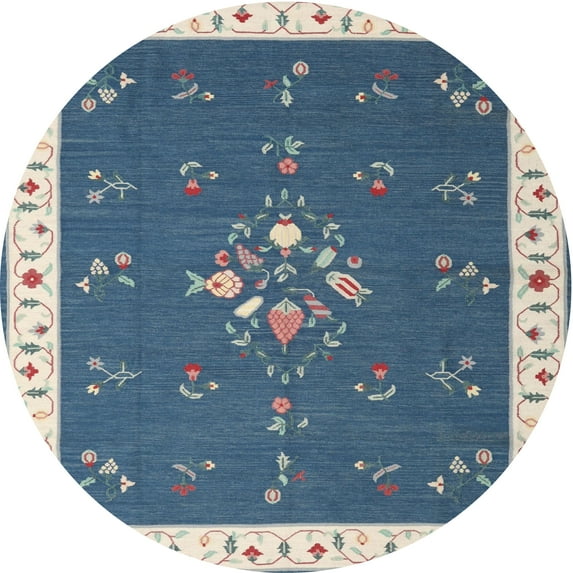 Ahgly Company Machine Washable Indoor Round Contemporary Dark Goldray Area Rugs, 6' Round
