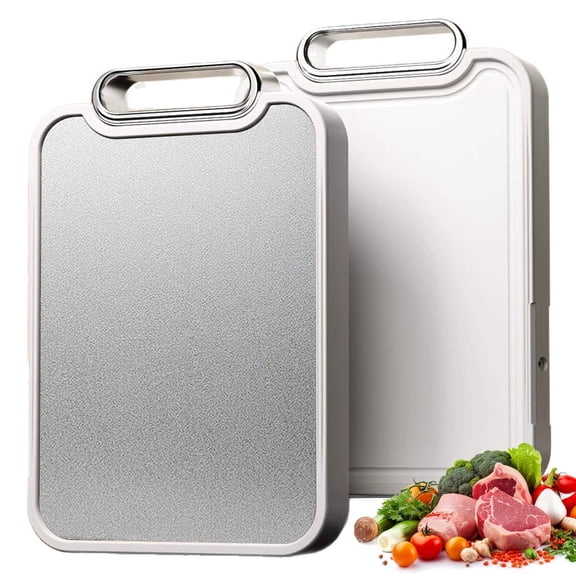 Titanium Cutting Board for Kitchen, 2-in-1 Double-Sided Chopping Board, Food Grade Titanium/PP, Easy to Clean, Large Size, Non-Slip, 16”×11”