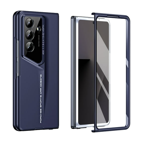 Tedixss for Samsung Galaxy Z Fold 7 Case with Built-in Front Screen Protector,Ultra Thin Hard PC Shockproof Anti-Scratches Protective Cover for Galaxy Z Fold 7,Darkblue