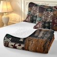 thumbnail image 4 of Manfei Aztec Geometric Rhombus Quilt King,Vintage Grid King Coverlet Set,Red Brown Beige,3 Pieces,1 Bedspread and 2 Pillowcases, 4 of 7