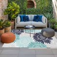 thumbnail image 2 of Turquoise Sunflowers Outdoor Rug for Patio/Deck/Porch, Non-Slip Large Area Rug 4 x 6 Ft, Boho Vintage Floral Rustic Blossom Indoor Outdoor Rugs Washable Area Rugs, Camping Rug Carpet Runner, 2 of 8