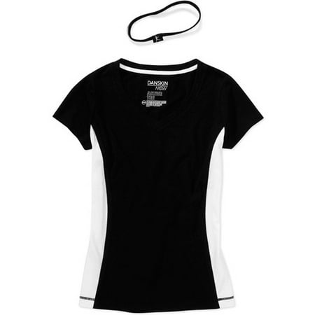 Danskin Now Women S V Neck Tee With Hair Ties Walmart Com