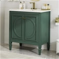 thumbnail image 2 of 30 Inch Vintage Green Bathroom Vanity Set with Sink, Soft Close Cabinet and Storage Drawer, 2 of 10