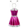 thumbnail image 4 of HCNTES Kids Girls Halloween Alien Sparkly Metallic Dress With Hair Hoop Set Outer Space Dress Up(4-5 Years,S3-Purple), 4 of 6