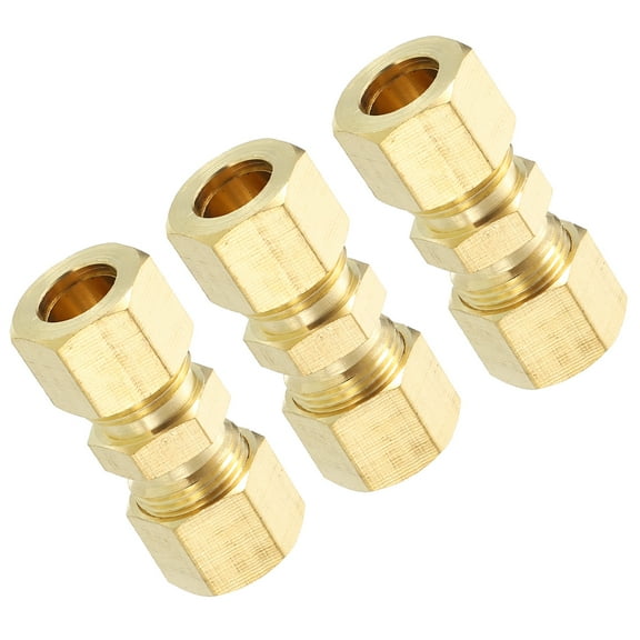 3Pcs Compression Tube Pipe Fittings, 3/8" Compression Union Connector Adapter