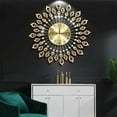 thumbnail image 3 of DENEST 26.4 in Gold Luxury Peacock Large Wall Clock 3D Metal Living Room Watch Home Decor, 3 of 11