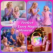 Atvuaey Mini Karaoke Machine for Kids, Wings and Castle Light Show Singing Set with 2 Microphones, Birthday Gifts for Girls 3-12