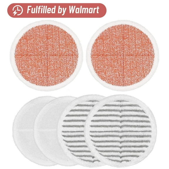 Detetap 6 Pack Mop Pads Replacement Compatible with Bissell Spinwave 2124, 2039A, 2307, 23157, 23159, 20393, 20399 Hard Floor Spin Mop, 2 Soft Pads, 2 Scrubby Pads, 2 Heavy Scrub Pads