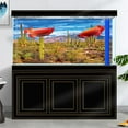 thumbnail image 4 of 24X12IN Reptile Habitat Background Rock Blue Sky Oasis Cactus Desert Terrarium Background with 10 Eva Double Sided Tape with 8 EVA Double-Sided Tape, 4 of 5