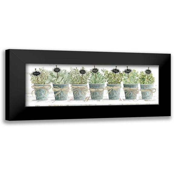 Jacobs, Cindy 14x7 Black Modern Framed Museum Art Print Titled - Herbs in a Row