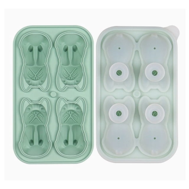Molde for cubitos de hielo con forma de perro, bandeja de hielo con prensa de silicona for hacer hielo fácilmente en casa, 1 ud.