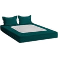 thumbnail image 4 of D.N.G. BEDDINGS 3 Piece Box Spring Cover - 100% Egyptian Cotton, 800 TC, Wrap Around 4 Sides Bed Skirt for Hotel & Home, Fits Box Springs up to 12 Inch - Twin XL, Stripe Teal Color, 4 of 9
