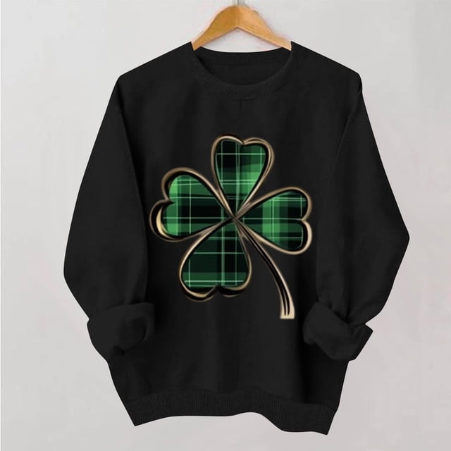 TaTaai Women Casual No Hood St Patrick's Day Printed Sweatshirt Crew Neck Long Sleeve Top Ladies Daily Commute Festival Wear Soft Warm Comfortable Stylish Pullover Top Gift