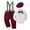 Red, variant on CARETOO Baby Boy Formal Clothes Outfit 0-24M Suspender Pants Bowtie Beret Hat Cotton Fabric 4pcs Set