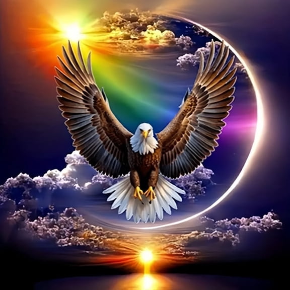 CSZPPQAF Diamond Art Painting Kits for Adults Eagle DIY Full Round 5D Diamond Drill Kit 13.8" × 13.8"