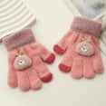 thumbnail image 2 of Kids Winter Gloves Stretchy Warm Knit Mittens for Boys Girls Cold Weather Hand, 2 of 3