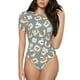 thumbnail image 1 of Balery White Popcorn Body de cuello redondo de manga corta para mujer Tops de manga corta Tops básicos-Large, 1 of 7
