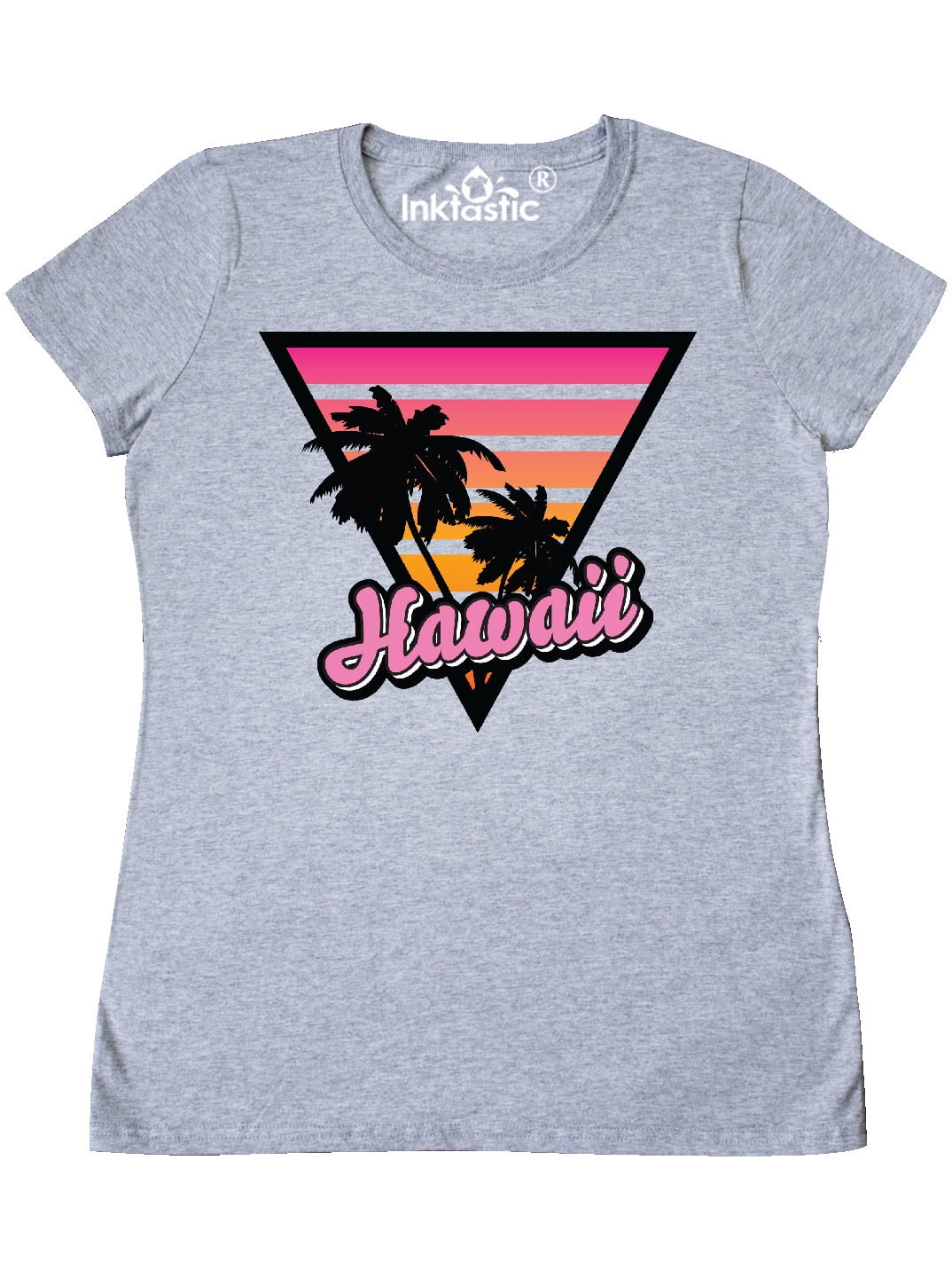 INKtastic - Hawaii with Triangle and Palm Trees Women's T-Shirt - Walmart.com - Walmart.com