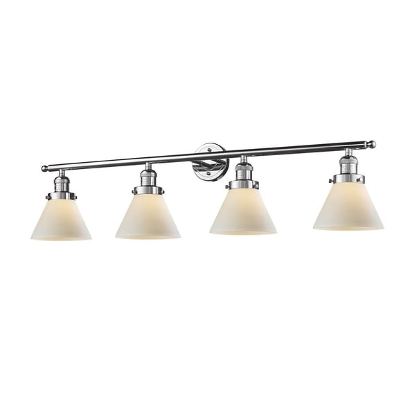 Innovations 215-PC-G41-LED Large Cone 4 Light Bath Vanity Light part of the Franklin Restoration Collection, Polished Chrome