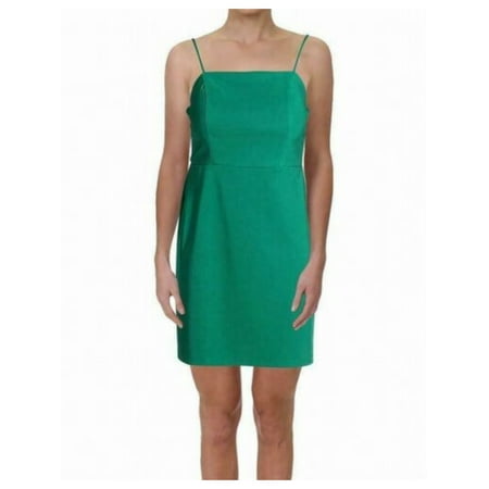 CRYSTAL DOLLS Womens Green Spaghetti Strap Square Neck Mini Cocktail Body Con Dress 11