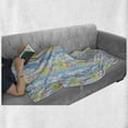 thumbnail image 6 of Pastel Soft Flannel Fleece Throw Blanket, Abstract Spring Season Themed Graphic Daisies on Vertical Stripes Soft Modern, Cozy Plush for Indoor and Outdoor Use, 50" x 70", Multicolor, by Ambesonne, 6 of 6