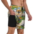 thumbnail image 2 of Kdxio Construction Machinery1 Print Men'S Swim Trunks With Compression Liner 7 Inch Inseam Quick Dry Swim Shorts, 2 of 7