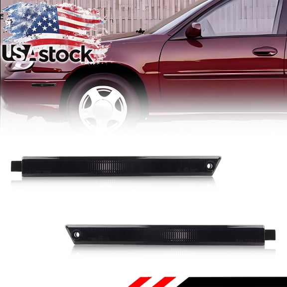 2X Smoked Lens Front Corner Side Marker Light Fender Light Reflector Light For 1997 1998 1999 2000 2001 2002 2003 Chevy Malibu 1997 1998 1999 Oldsmobile Cutlass 2004-2005 Chevy Classic No Bulb/Socket